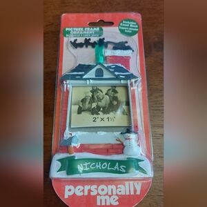 Nicholas Christmas Picture Frame with Snowman and House